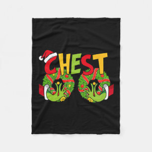 Chest Nuts Matching Chestnuts Xmas Christmas Coupl Fleece Blanket