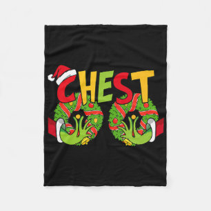 Chest Nuts Matching Chestnuts Xmas Christmas Coupl Fleece Blanket