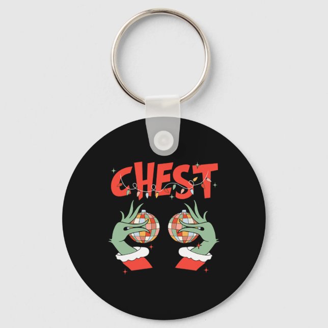Chest Nuts Matching Chestnuts Xmas Christmas Coupl Key Ring (Front)