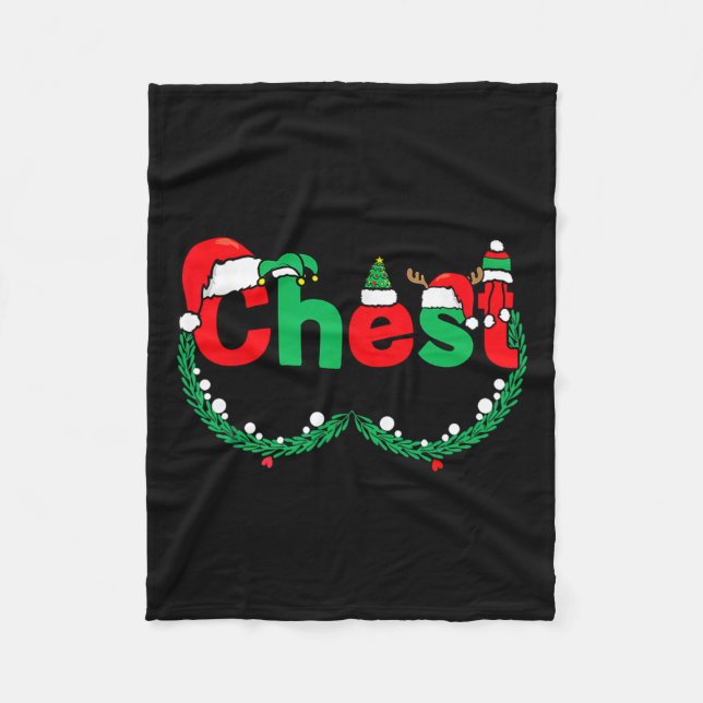 Chest Nuts Matching Couples Chestnuts Funny Christ Fleece Blanket (Front)