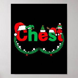 Chest Nuts Matching Couples Chestnuts Funny Christ Poster