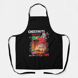 Chest Nuts Roasting Funny Naughty Santa Dirty Xmas Apron