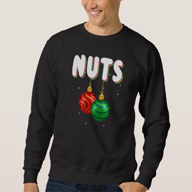 Chest Nuts Ugly Christmas Matching Couples Chestnu Sweatshirt (Front)