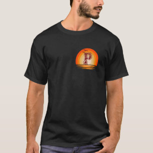 Chest Patch P Minimalist Vintage Retro Sunset T-Shirt