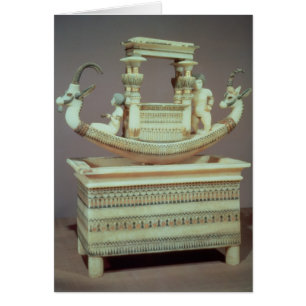 Chest with a boat decorated with two heads