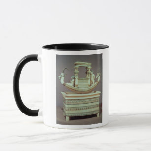 Chest with a boat decorated with two heads mug