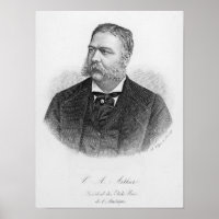 Chester Alan Arthur , engraved by A. Weger