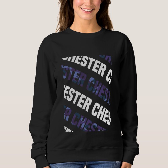 Chester Camo Pattern Purple Camouflage Sweatshirt (Front)