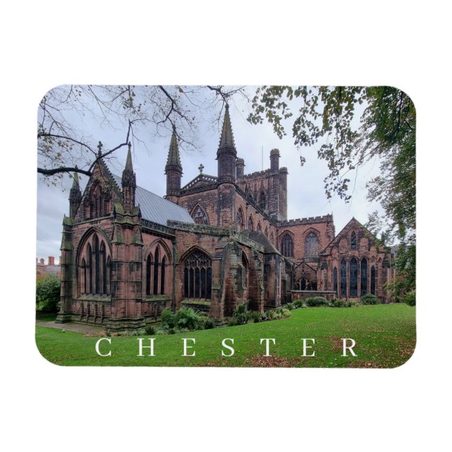 Chester Cathedral view fridge magnet (Horizontal)