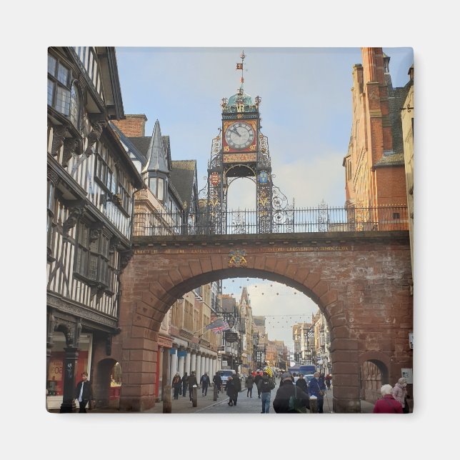 Chester City Walls Clock Magnet (Front)