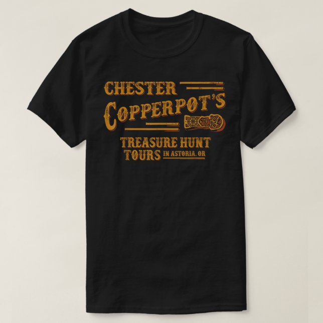 Chester Copperpot’s Treasure Hunt Tours In Astoria T-Shirt (Design Front)