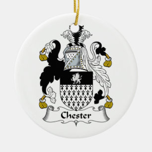 Chester Family Crest Ceramic Tree Decoration