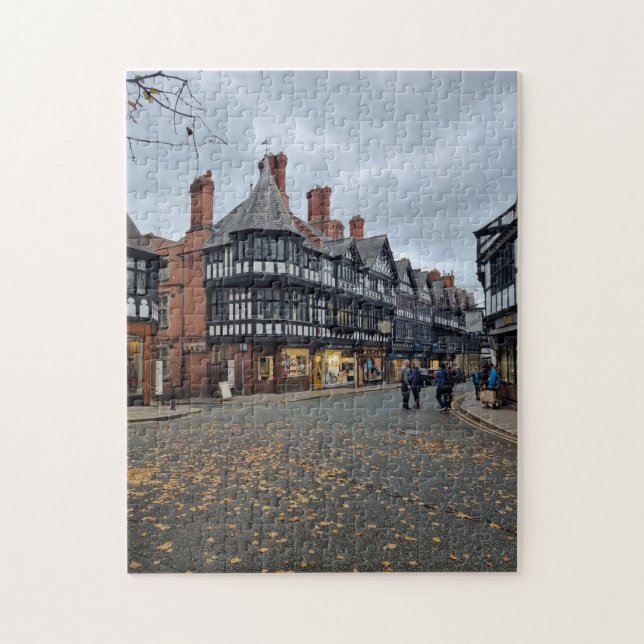 Chester houses in autumn puzzle (Vertical)