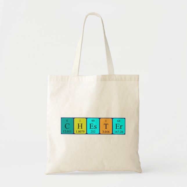 Chester periodic table name tote bag (Front)