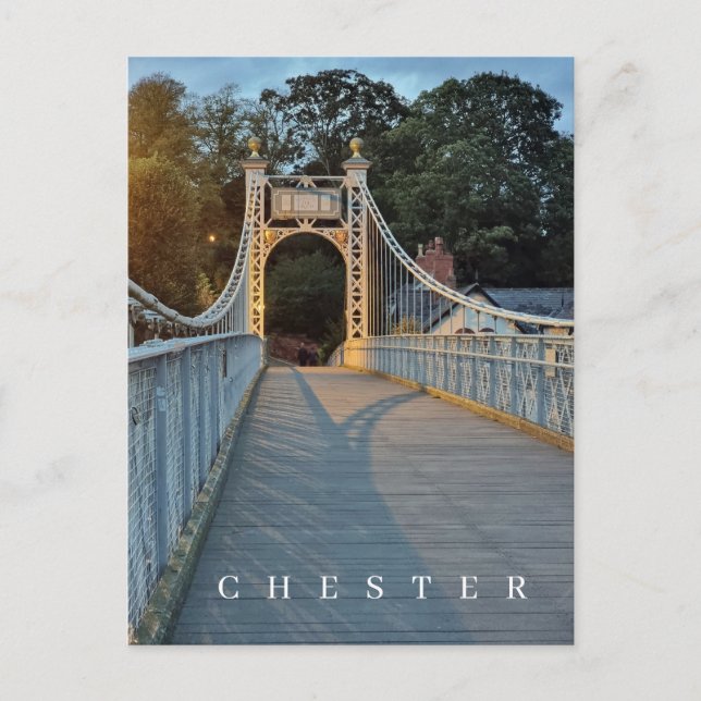 Chester Queens Park Bridge view postcard (Front)