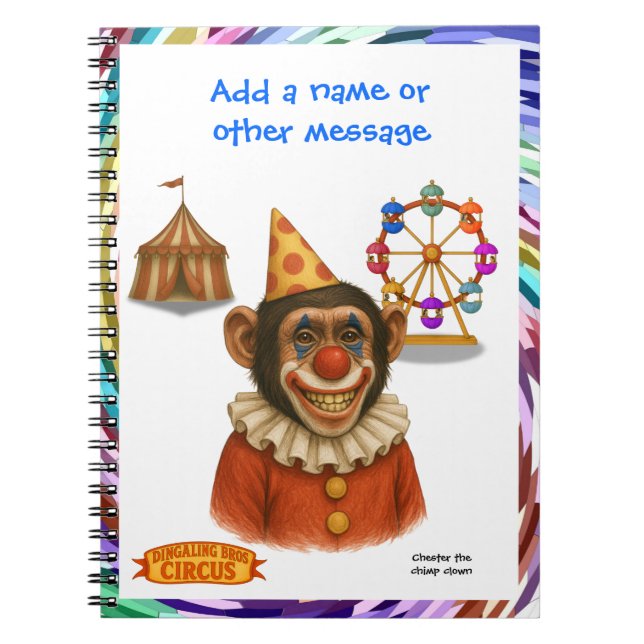 Chester the chimp clown notebook (Front)