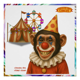 Chester the chimp clown poster