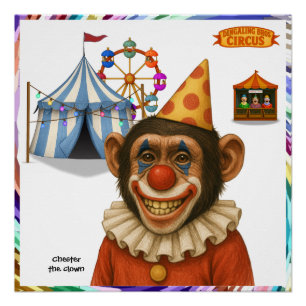 Chester the chimp clown poster