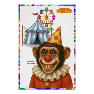 Chester the chimp clown poster