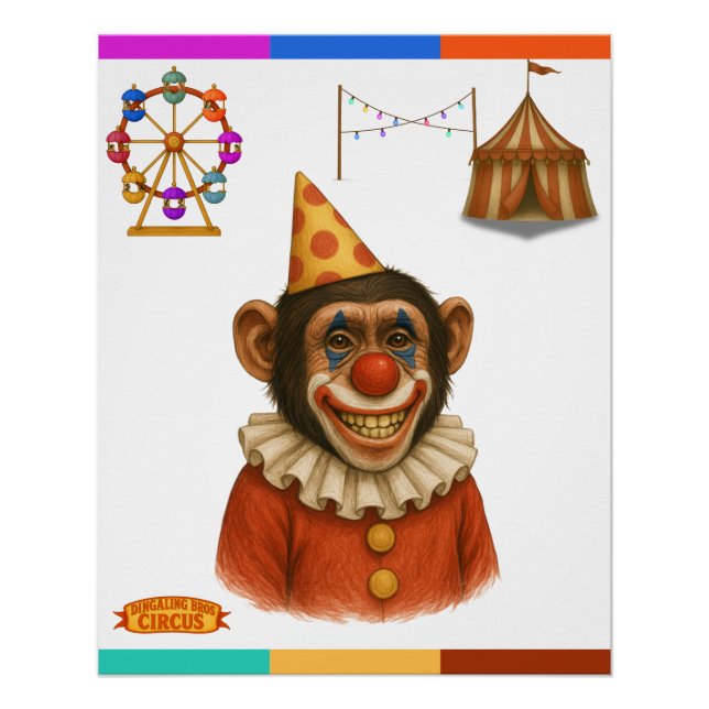 Chester the chimp clown poster (Front)