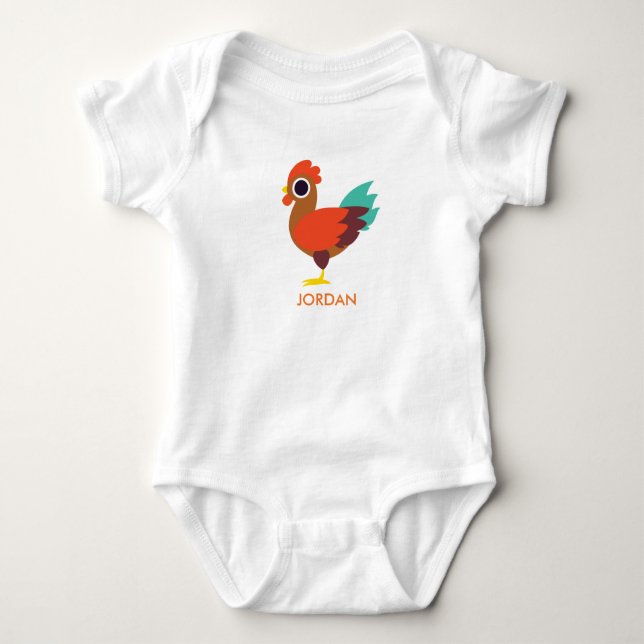 Chester the Rooster Baby Bodysuit (Front)
