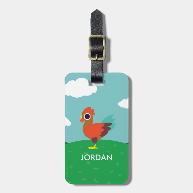 Chester the Rooster Luggage Tag (Front Vertical)