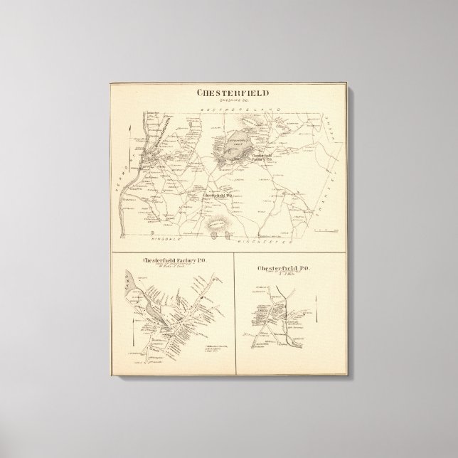 Chesterfield, Cheshire Co Canvas Print (Front)