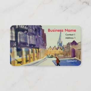 Chesterfield twisted crooked spire painting business card