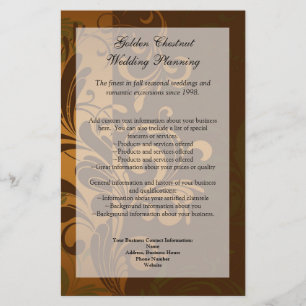 Chestnut Brown/Gold/Green Program, Menu or Flyer