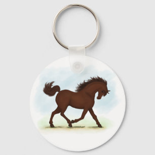Chestnut Brown Horse Equestrian Key Ring