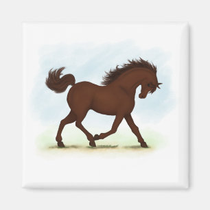 Chestnut Brown Horse Equestrian Magnet