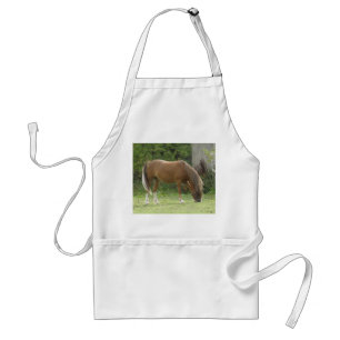 Chestnut Brown Horse Grazing Apron