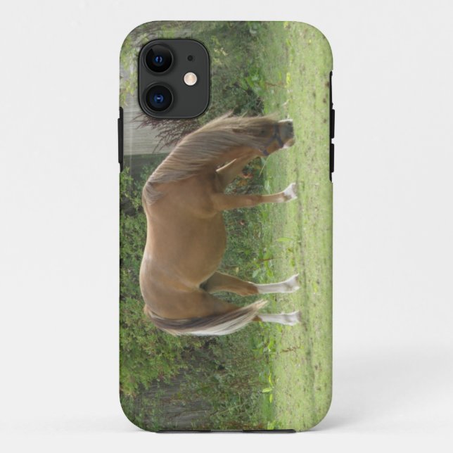 Chestnut Brown Horse Grazing iPhone Case (Back)