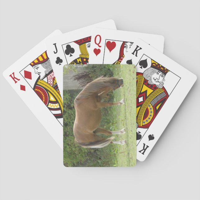 Chestnut Brown Horse Grazing Playing Cards (Back)