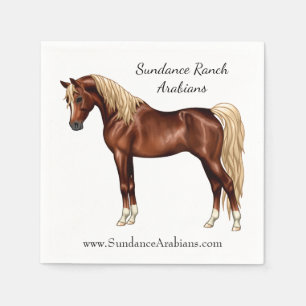 Chestnut Egyptian Arabian Horse Flaxen Mane & Tail Napkin