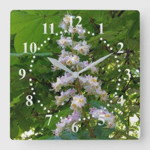 chestnut flower square wall clock
