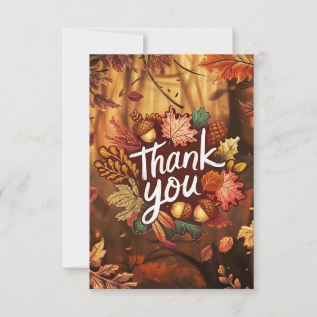 Chestnut Forest Autumn Fall Thank You Card (Front)