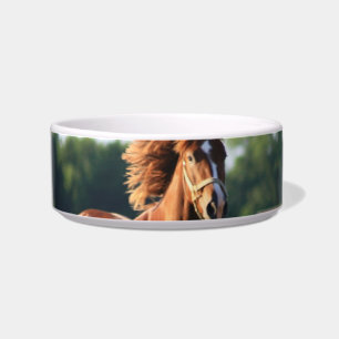 Chestnut Galloping Horse Pet Bowl