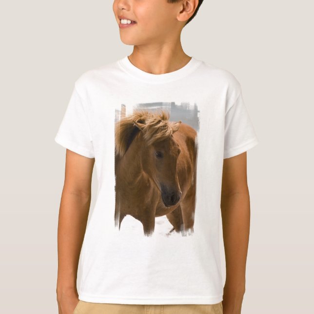 Chestnut Horse Design Children's T-Shirt (Front)