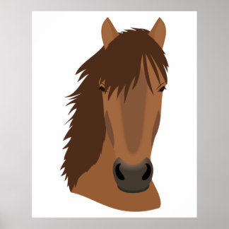 Chestnut Horse Face Poster