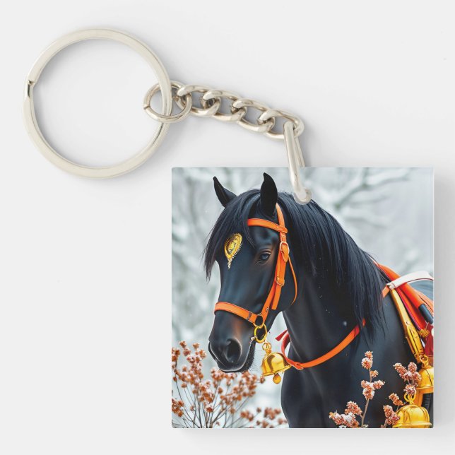 🤎 Chestnut Horse Gift For Equestrian Fans 🤎 Key Ring (Front)