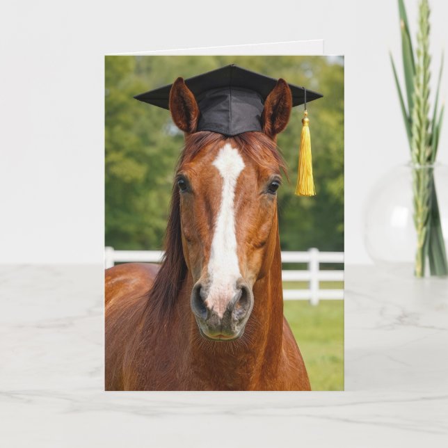 Chestnut Horse Graduate Card (Front)