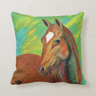 Chestnut Horse Head Art Cushion