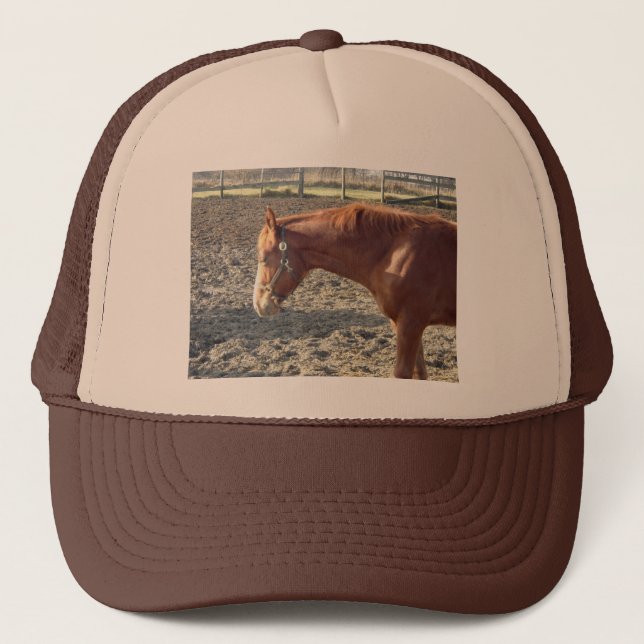 Chestnut Horse Love Trucker Hat (Front)