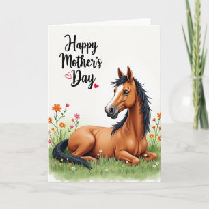 Chestnut Horse Mothers Day Card