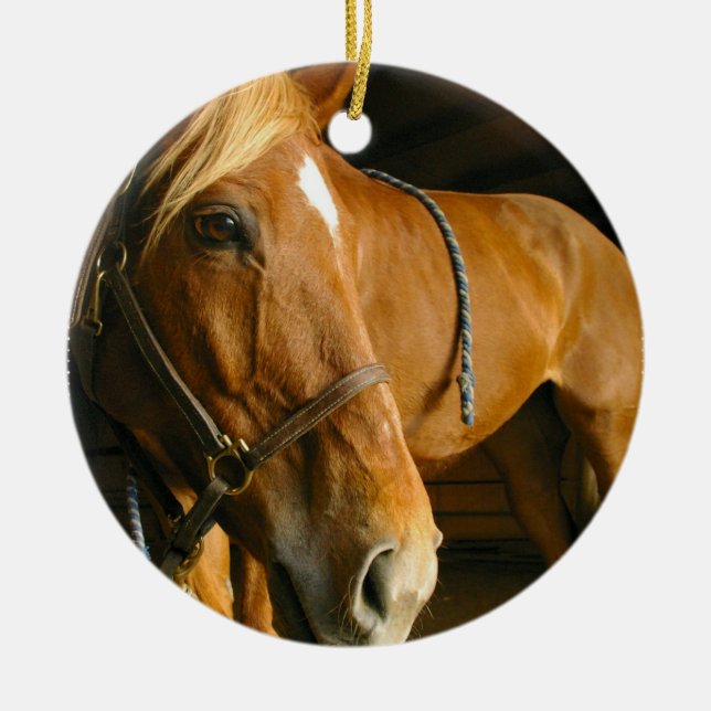 Chestnut Horse Ornament (Front)