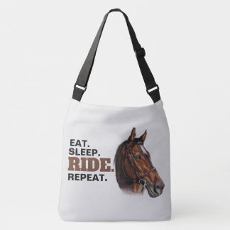 Chestnut Horse Tote Bag Eat. Sleep. Ride. Repeat.