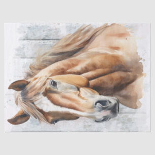 Chestnut Horse Watercolor Decoupage Tissue Paper