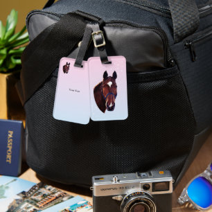 Chestnut Horse with White Star Luggage Tag