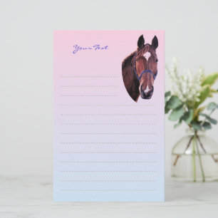 Chestnut Horse with White Star Writing Paper